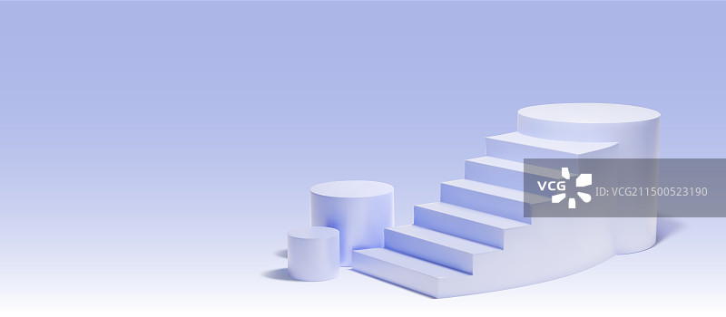 用于产品展示的3D紫色楼梯领奖台渲染图片素材