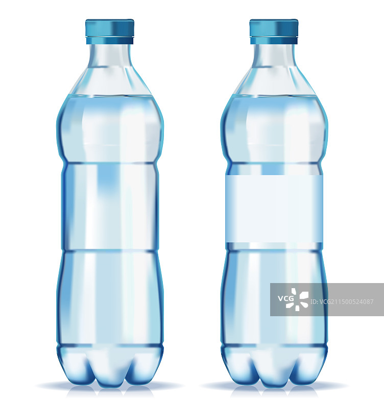 白色背景上的瓶装水图片素材