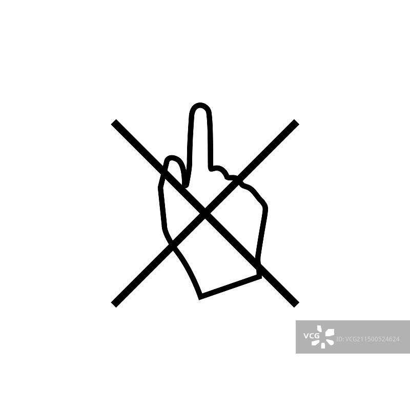 请勿触碰手指扁平图标图片素材