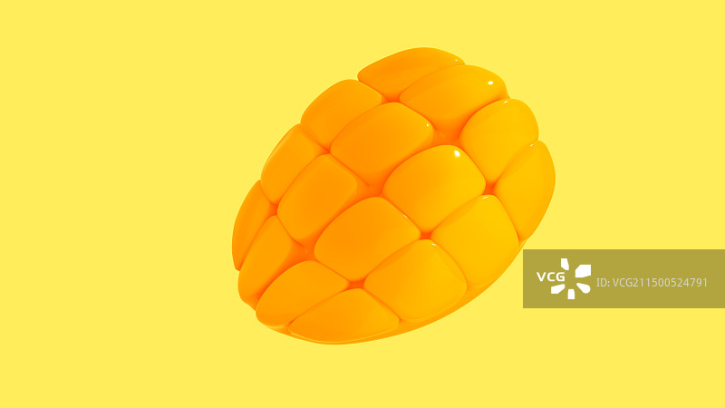 3D夏日缤纷芒果水果特写插画图片素材