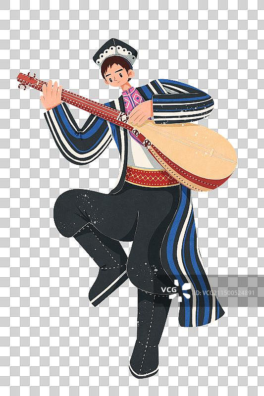 维吾尔族演奏都塔尔的男性图片素材