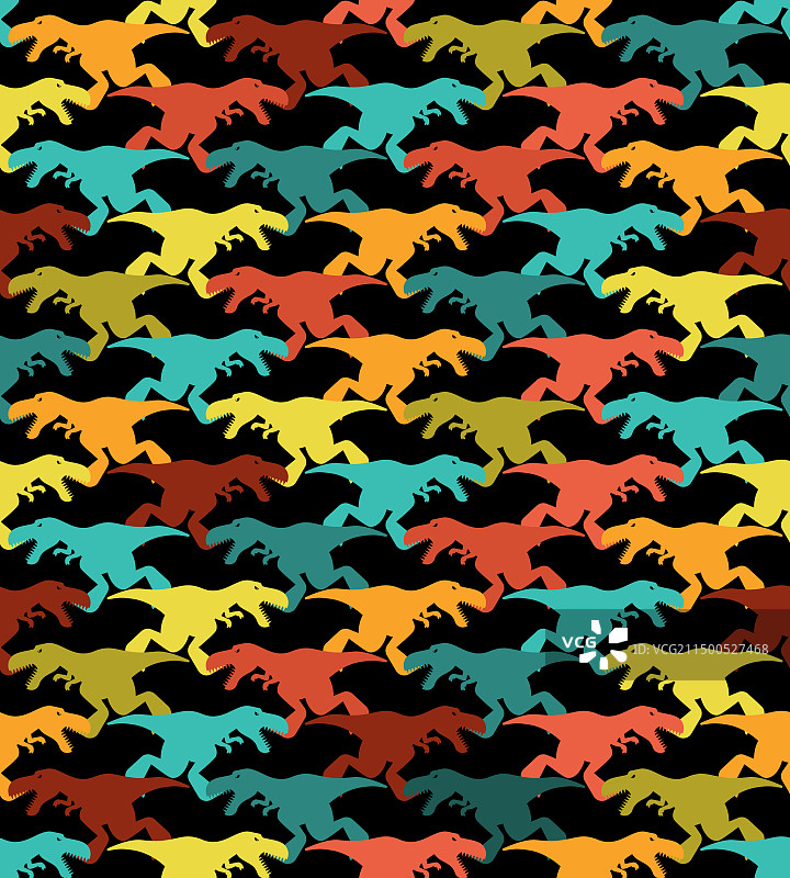 恐龙霸王龙无缝T-Rex图案图片素材