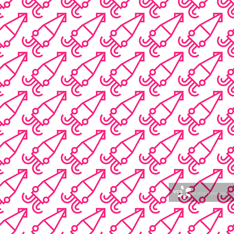 鱿鱼图案无缝背景图片素材