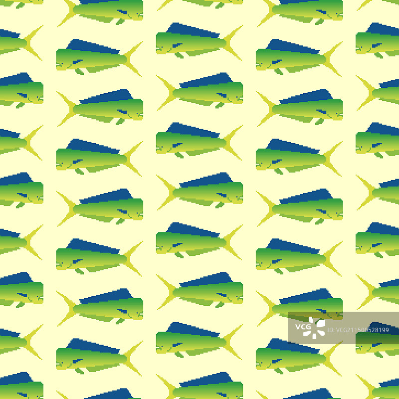 8位像素画鬼头刀鱼无缝图案图片素材