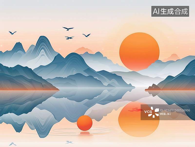 【AI数字艺术】美丽的日落在热带海洋与长尾船在南部的美丽的日落图片素材