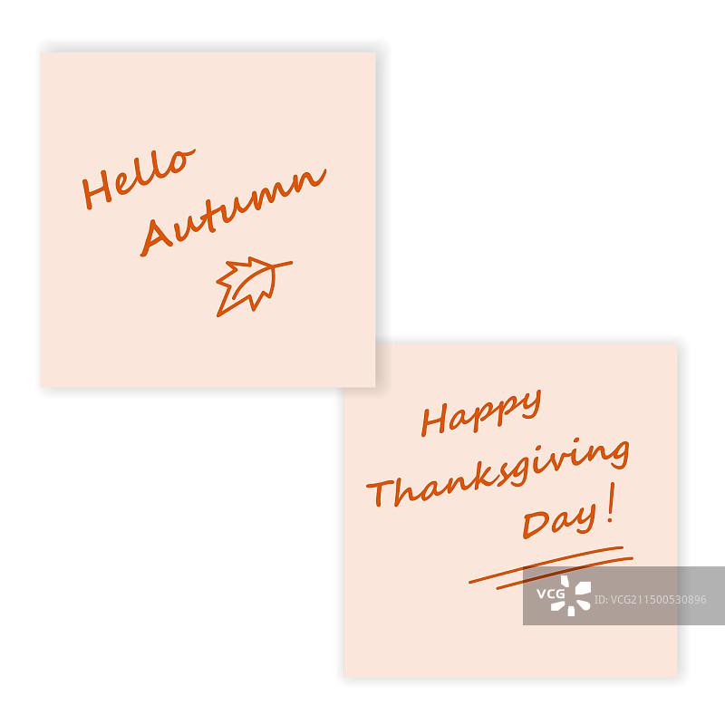 秋季你好感恩节快乐手写祝福图片素材