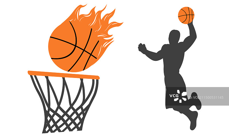 篮球和剪影设计图片素材