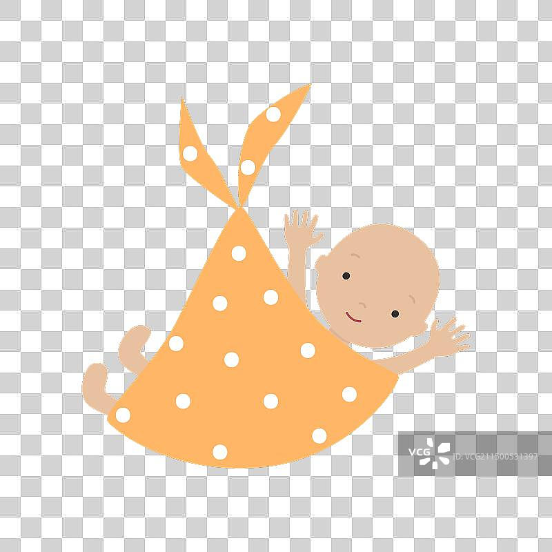 穿着彩色尿布的可爱宝宝图片素材