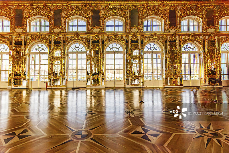 俄罗斯叶卡捷琳娜宫内部装饰图片素材