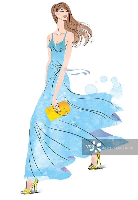 高雅，美女，时尚，时髦，长裙图片素材
