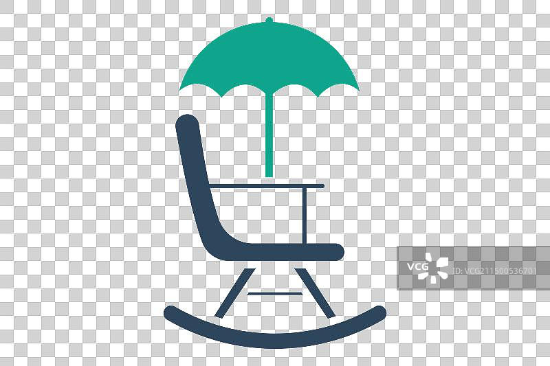 养老金图标：带伞的摇椅图片素材