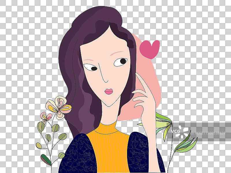 长卷发女孩图片素材