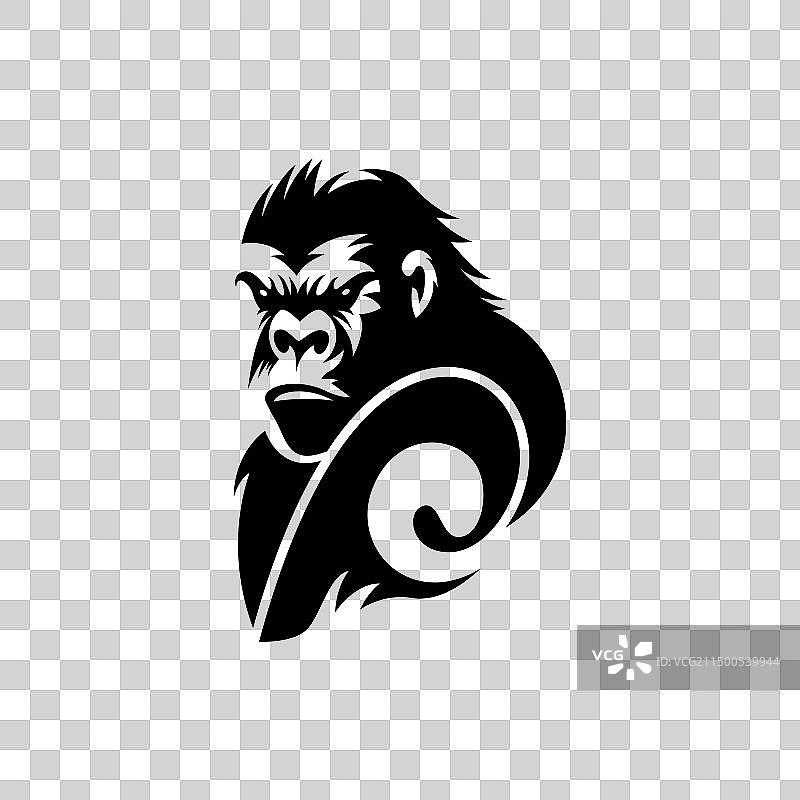 大猩猩标志剪影图片素材