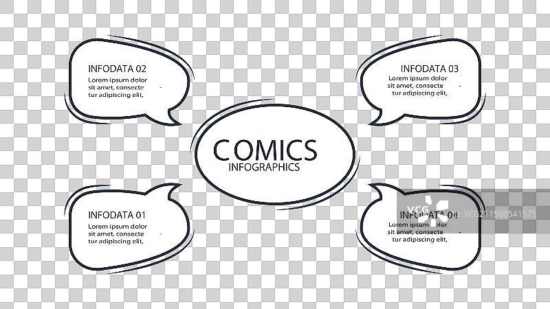 漫画风格四步信息图图片素材