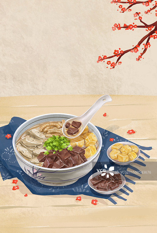 南京特色美食之鸭血粉丝汤图片素材