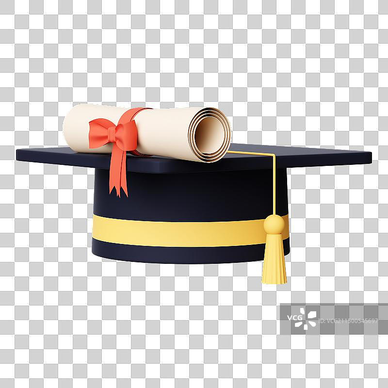 三维立体录取通知书表彰喜报学位帽毕业免扣元素图片素材