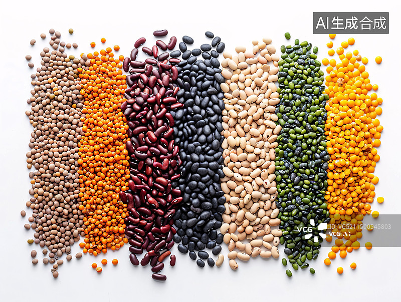 【AI数字艺术】养生五谷杂粮豆类健康食物素食营养物质背景图片素材