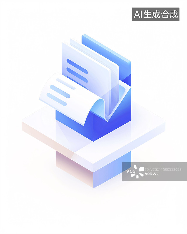 【AI数字艺术】文件夹3D办公室商业存储业务三维概念插图图片素材