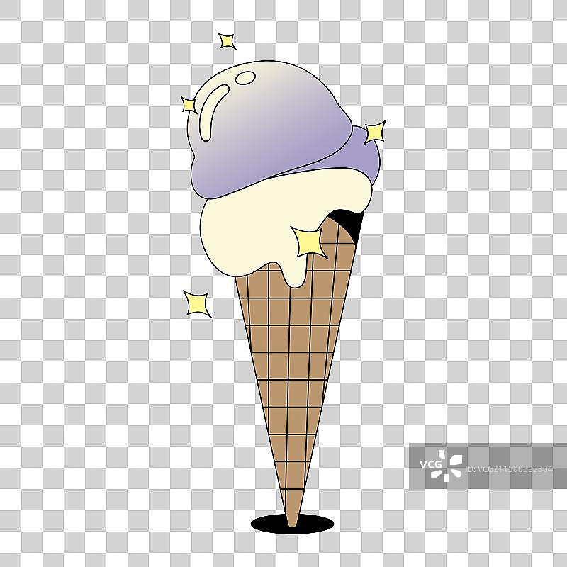 甜筒雪糕夏日美食清新矢量素材图片素材