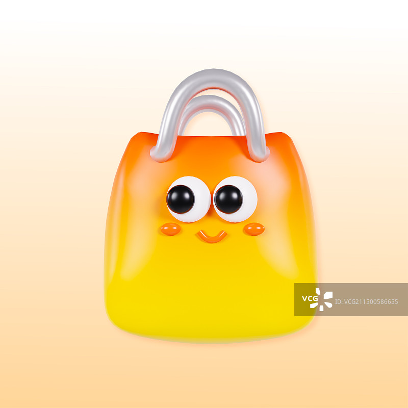 3D立体膨胀风购物袋电商618双十一插画图片素材