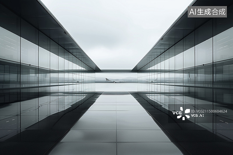 【AI数字艺术】机场航站楼外部背景图图片素材