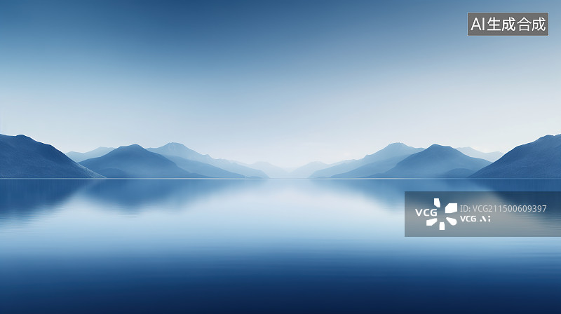 【AI数字艺术】极简主义山水简约背景  商务科技图片素材