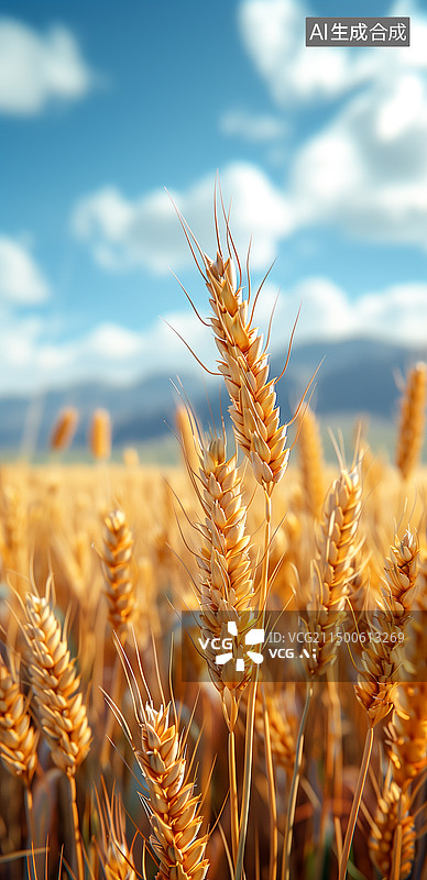 【AI数字艺术】麦田里成熟的小麦图片素材