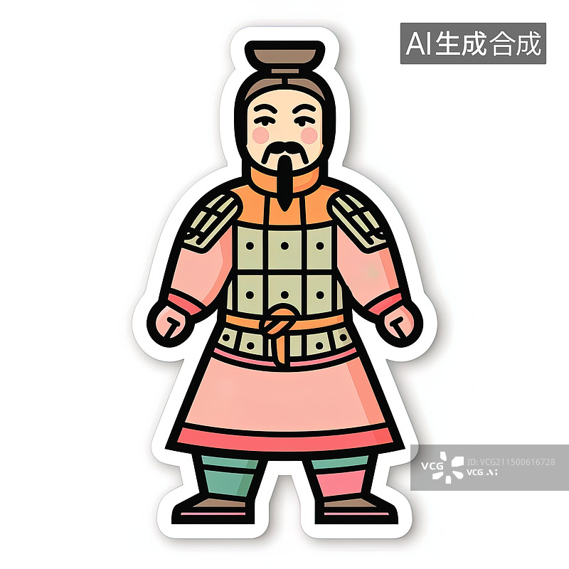 【AI数字艺术】中国古典兵马俑卡通形象图片素材