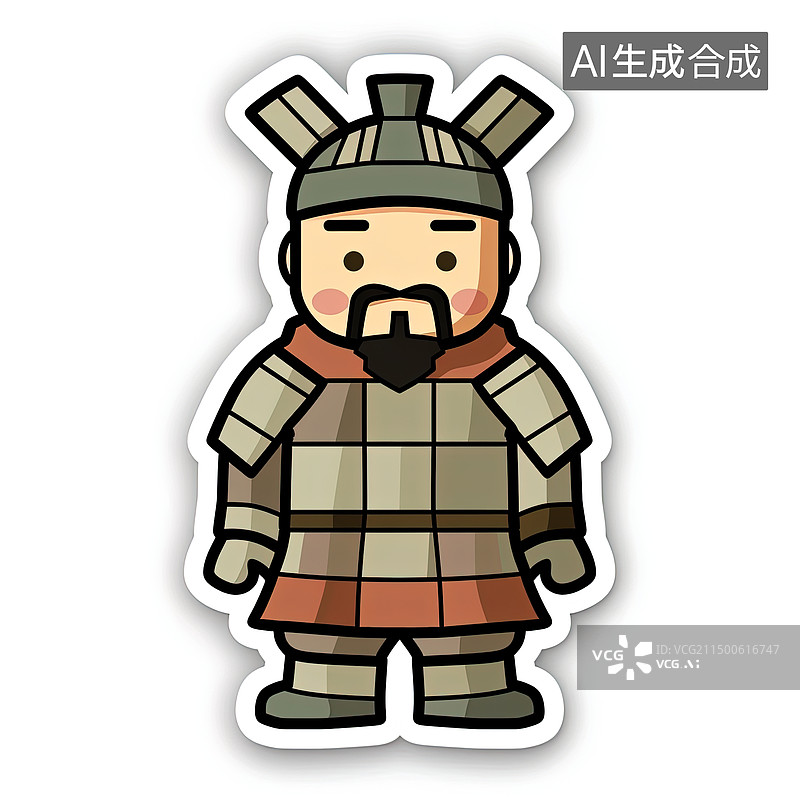 【AI数字艺术】中国古典兵马俑卡通形象图片素材