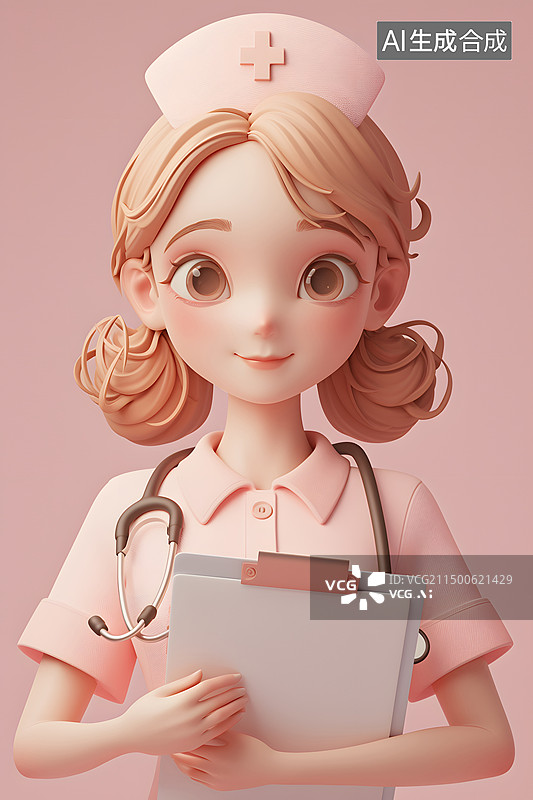 【AI数字艺术】微笑天使，关爱与专业的象征图片素材