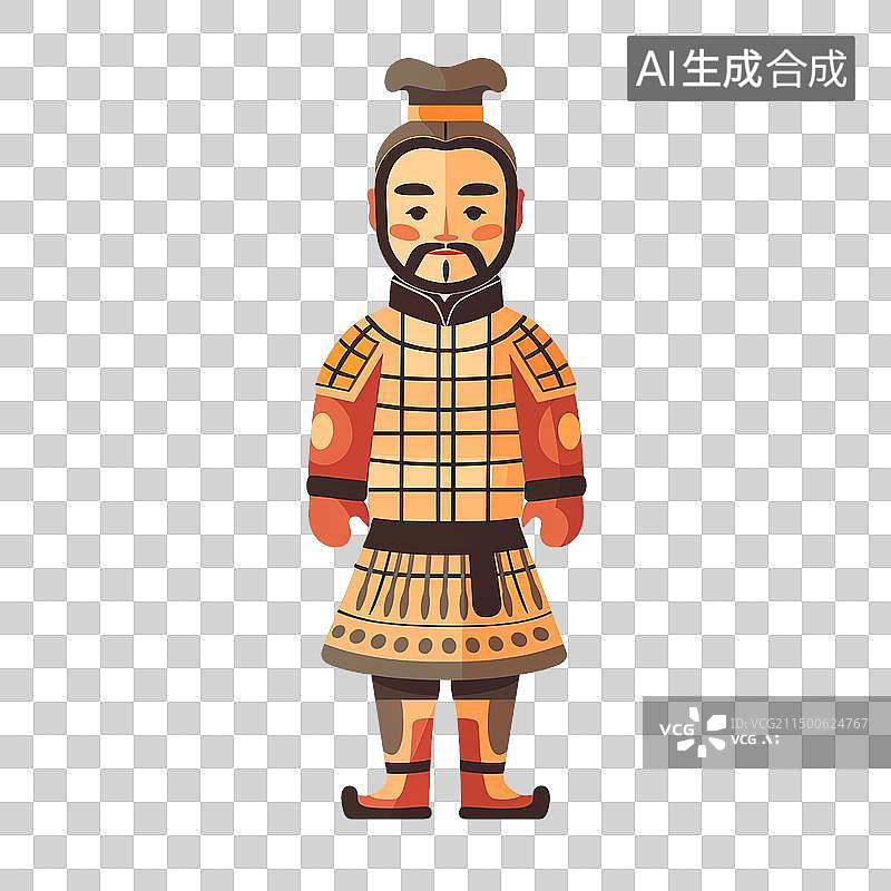 【AI数字艺术】中国古代兵马俑插图形象免抠素材图片素材