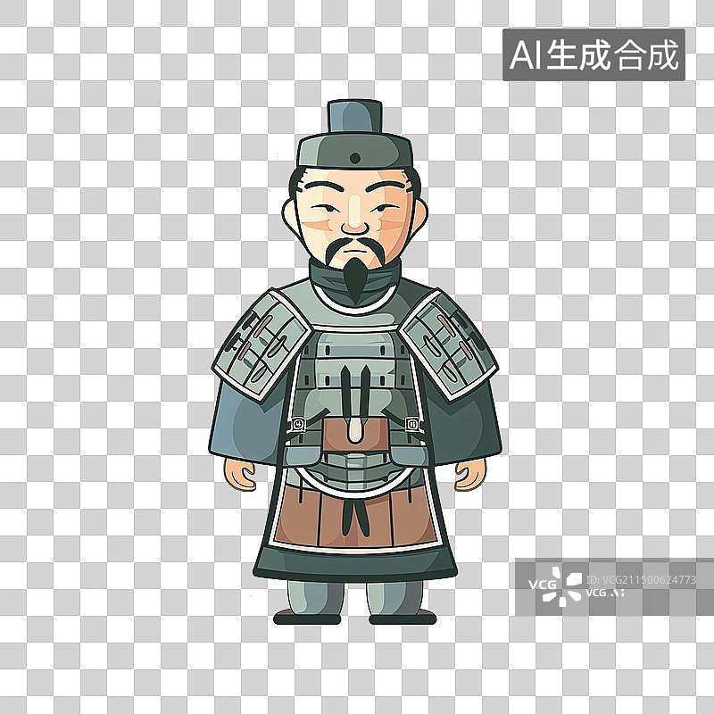 【AI数字艺术】中国古代兵马俑插图形象免抠素材图片素材