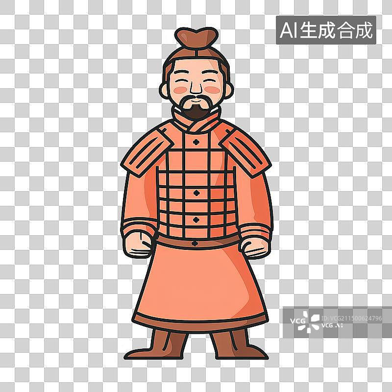 【AI数字艺术】中国古代兵马俑插图形象免抠素材图片素材