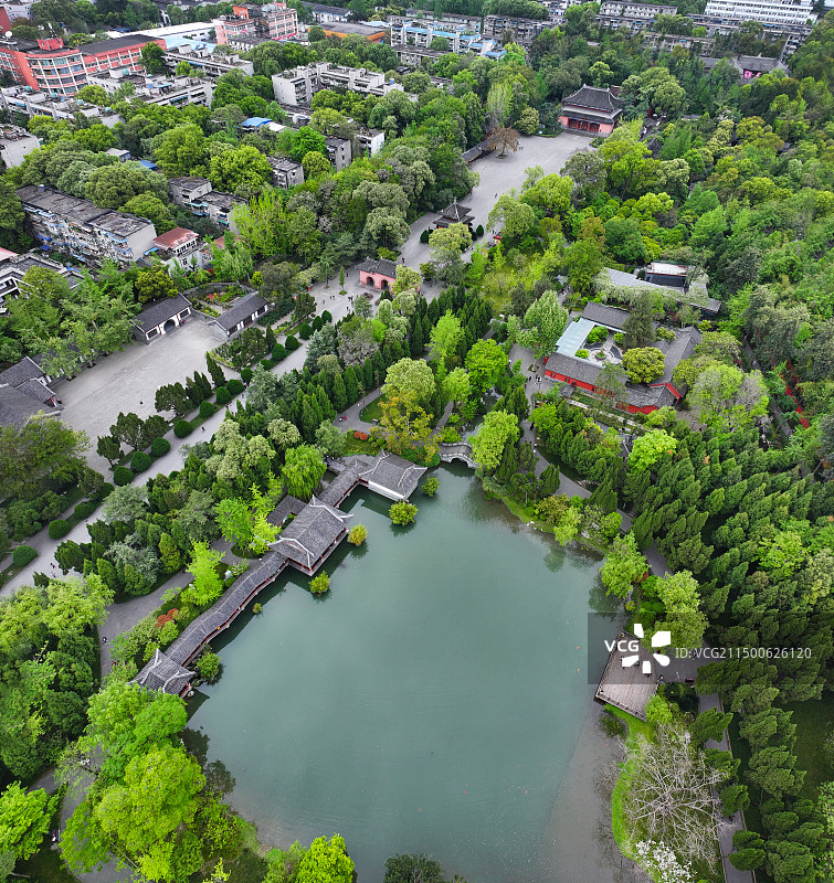 四川省成都市武侯区武侯祠博物馆刘湘墓锦里航拍图片素材