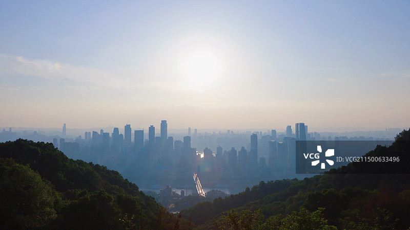 去南山夜景火锅公园观暮色重庆嘉陵江石门大桥图片素材