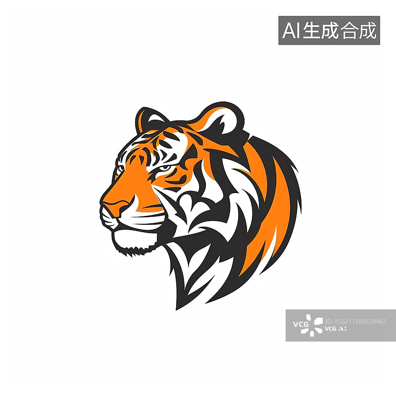 【AI数字艺术】白色背景下的狮子特写镜头图片素材