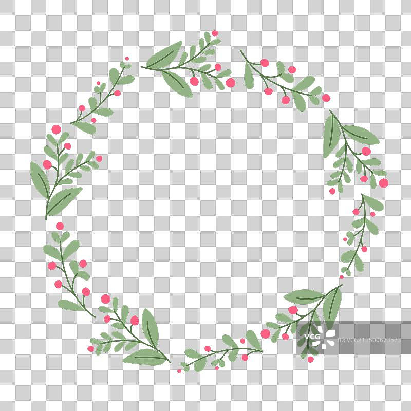 抽象风格植物花环图片素材