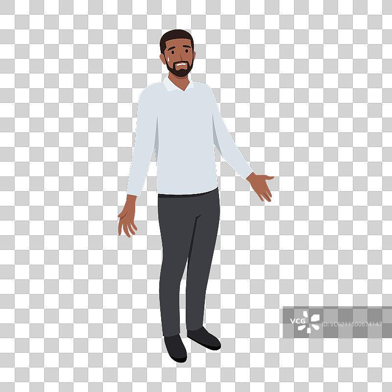 年轻的黑人男子做着“哎呀，对不起”或“我不知道”的手势图片素材