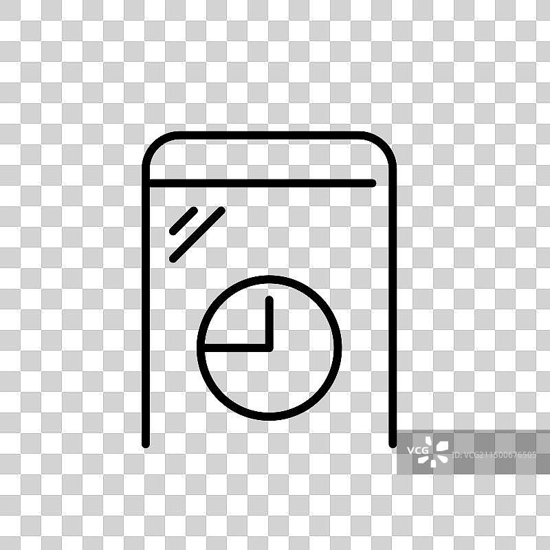 屏幕上带有饼图的智能手机图片素材