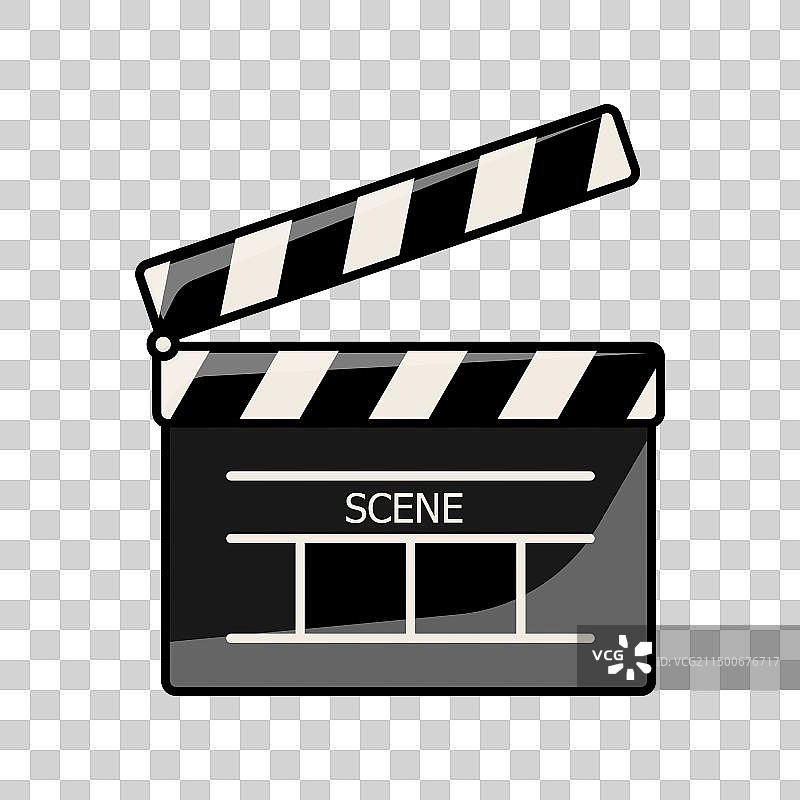 白色背景上的电影场记板图片素材