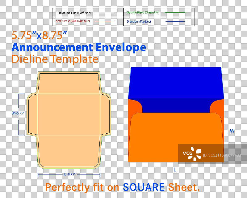 A-9信封模线模板图片素材