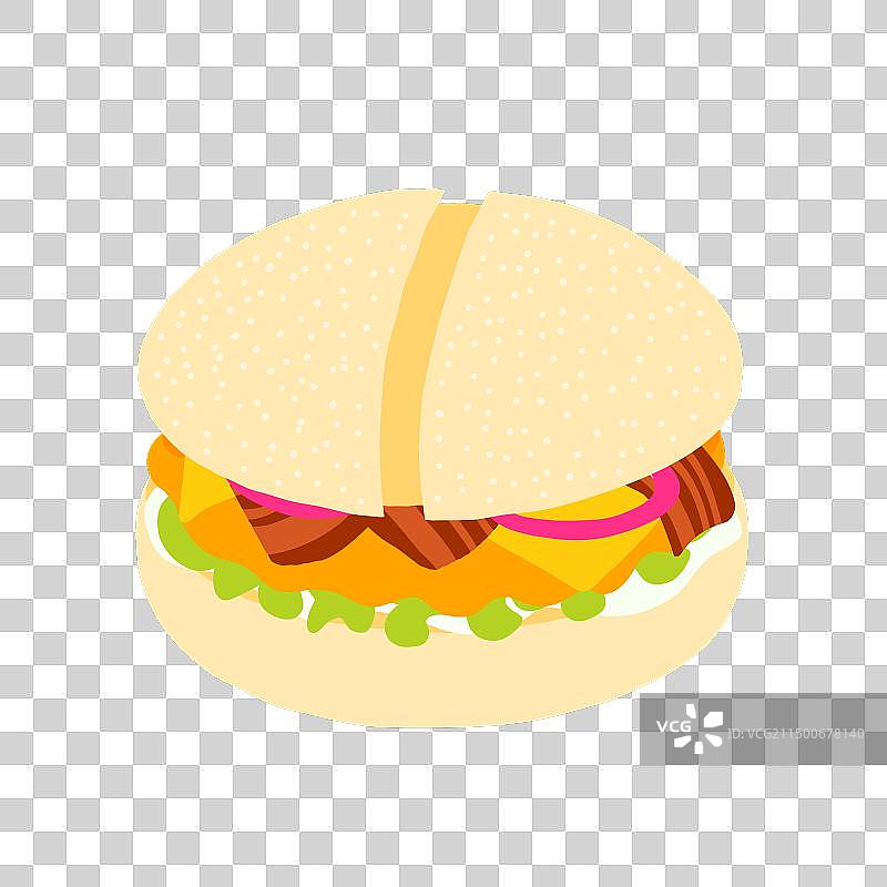 小麦面包鸡肉汉堡配生菜图片素材