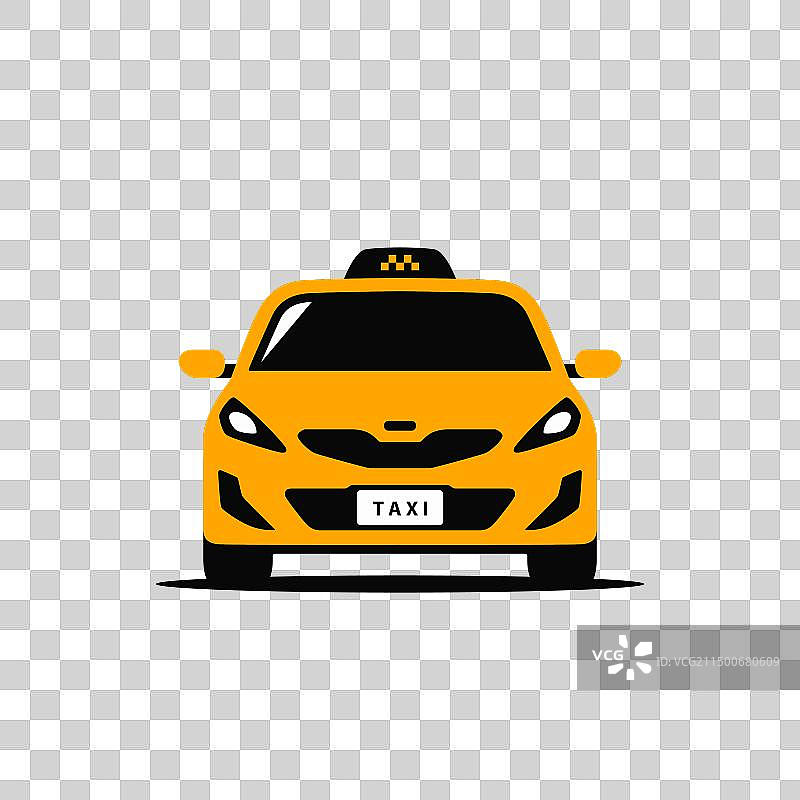 黄色出租车正面图标图片素材