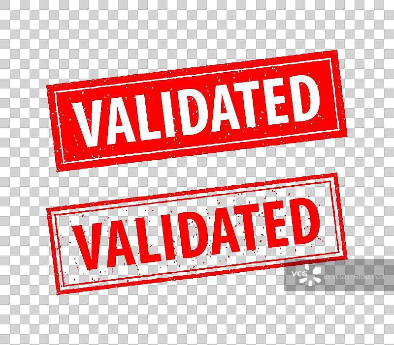 红色和白色印章上的已验证字样图片素材