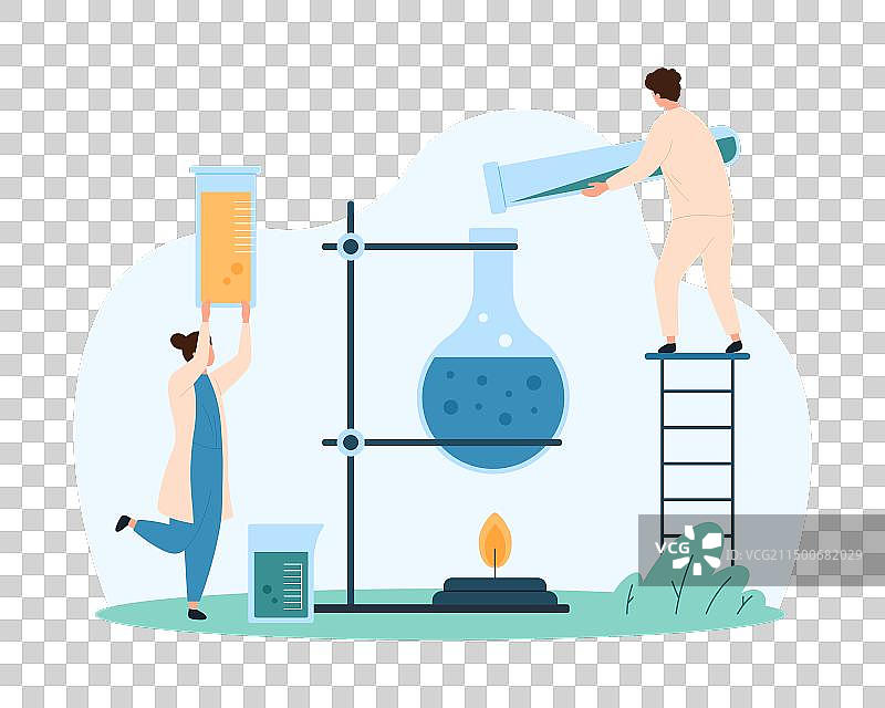 小人们在实验室做化学实验图片素材