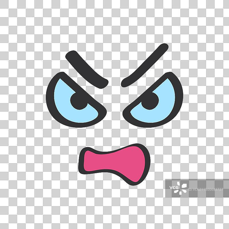 张着嘴的愤怒面部表情图片素材