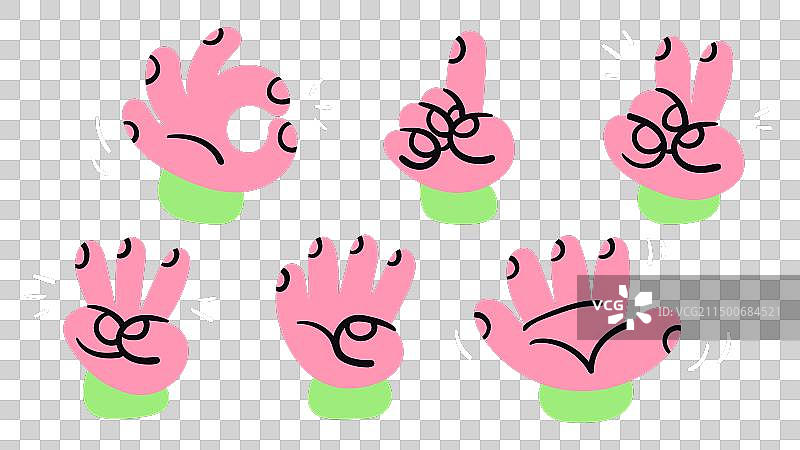 展示数字的有趣斑点手集合图片素材