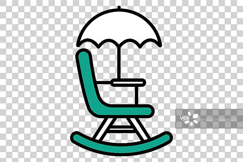 养老金图标：带伞的摇椅图片素材
