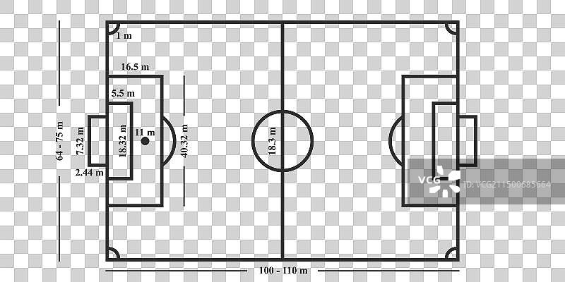 足球场线标准测量图标图片素材