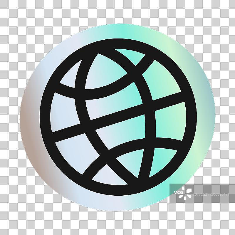 全息设计Y2K元素地球仪贴纸图片素材